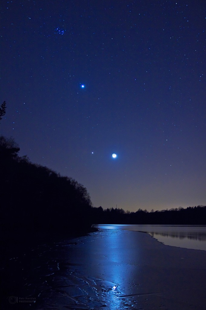 Moon, Venus and Jupiter from Sec dam