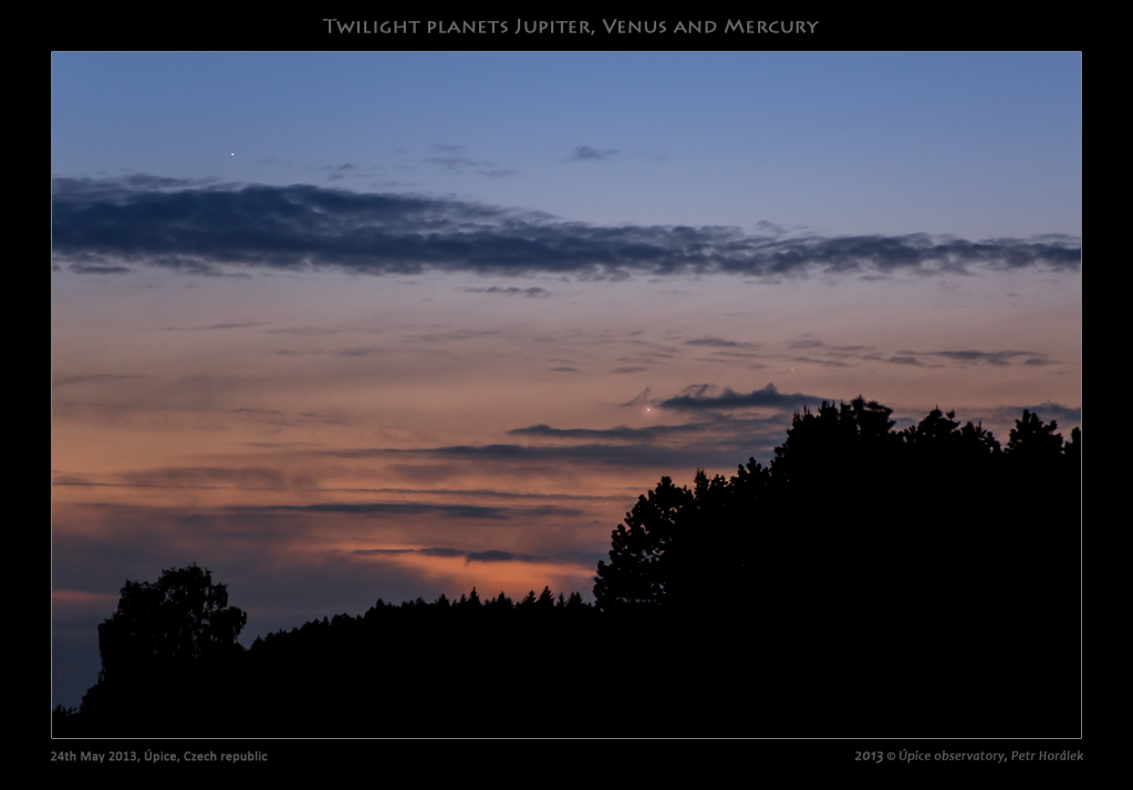 Evening planets Venus, Jupiter and Mercury