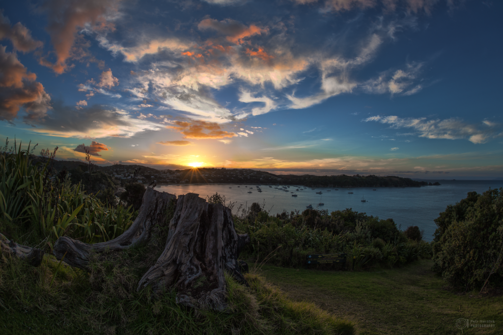 A sunset over the Oneroa