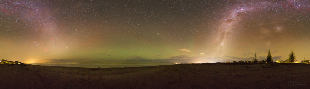 Airglowed Waiotahi beach 19th April 2014
