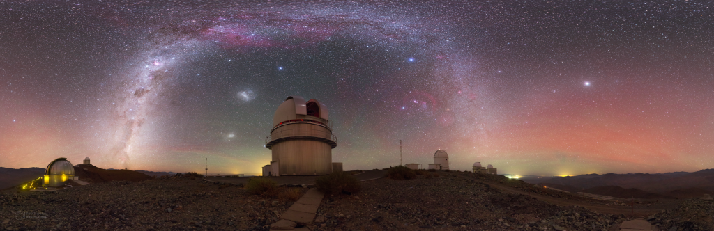Danish telescope and colorful sky symphony