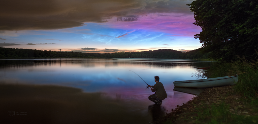 Cloudy dusk for fisherman