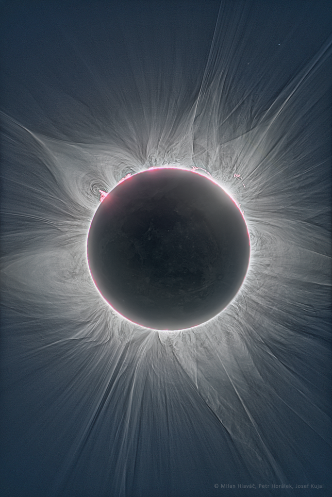 Detail of solar corona during total solar eclipse of 2023