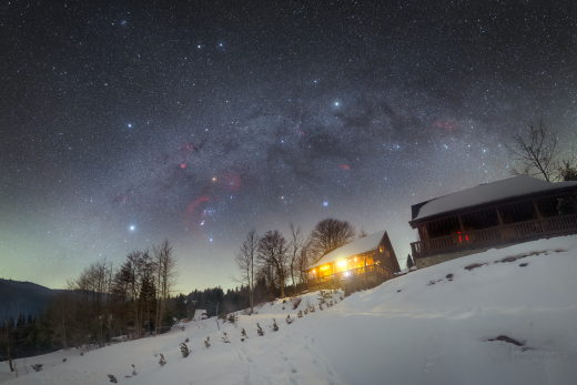 The Winter Hexagon over Oravska Lesna