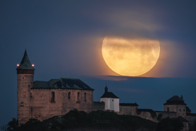 Flower Moon over Kunetice Castle
