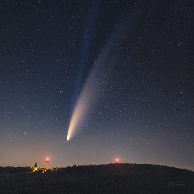 Kometa NEOWISE nad lesem Kometa NEOWISE nad lesem