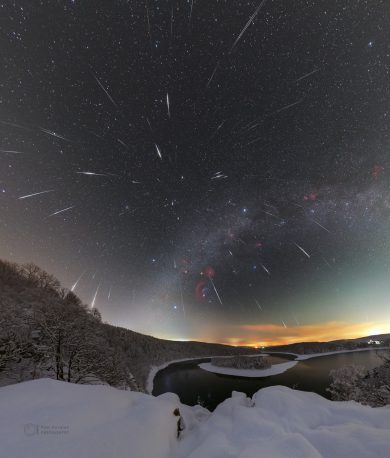 Rojení meteorů nad zimní Sečí Rojení meteorů nad zimní Sečí