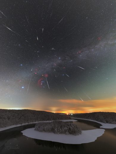Geminidy nad Sečským ostrovem Geminidy nad Sečským ostrovem