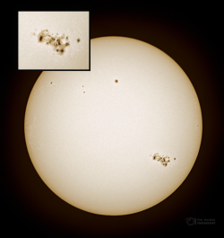 Large sunspot A3664 on 10th May 2024.