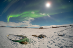 Auroras over Kilpisjärvi, Finland, on 9/10 February 2025