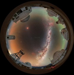 Wide view to the total lunar eclipse 14 March 2025 over Cerro Tololo Observatory Wide view to the total lunar eclipse 14 March 2025 over Cerro Tololo Observatory