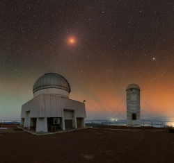 Wide view to the total lunar eclipse 14 March 2025 over Cerro Tololo Observatory Wide view to the total lunar eclipse 14 March 2025 over Cerro Tololo Observatory